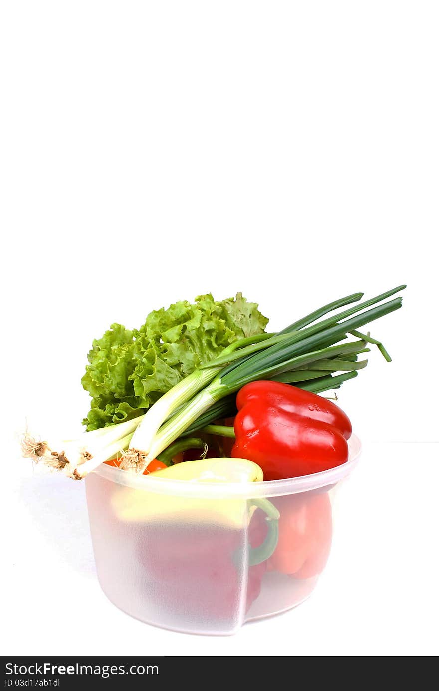 Fresh veggies isolated on white background