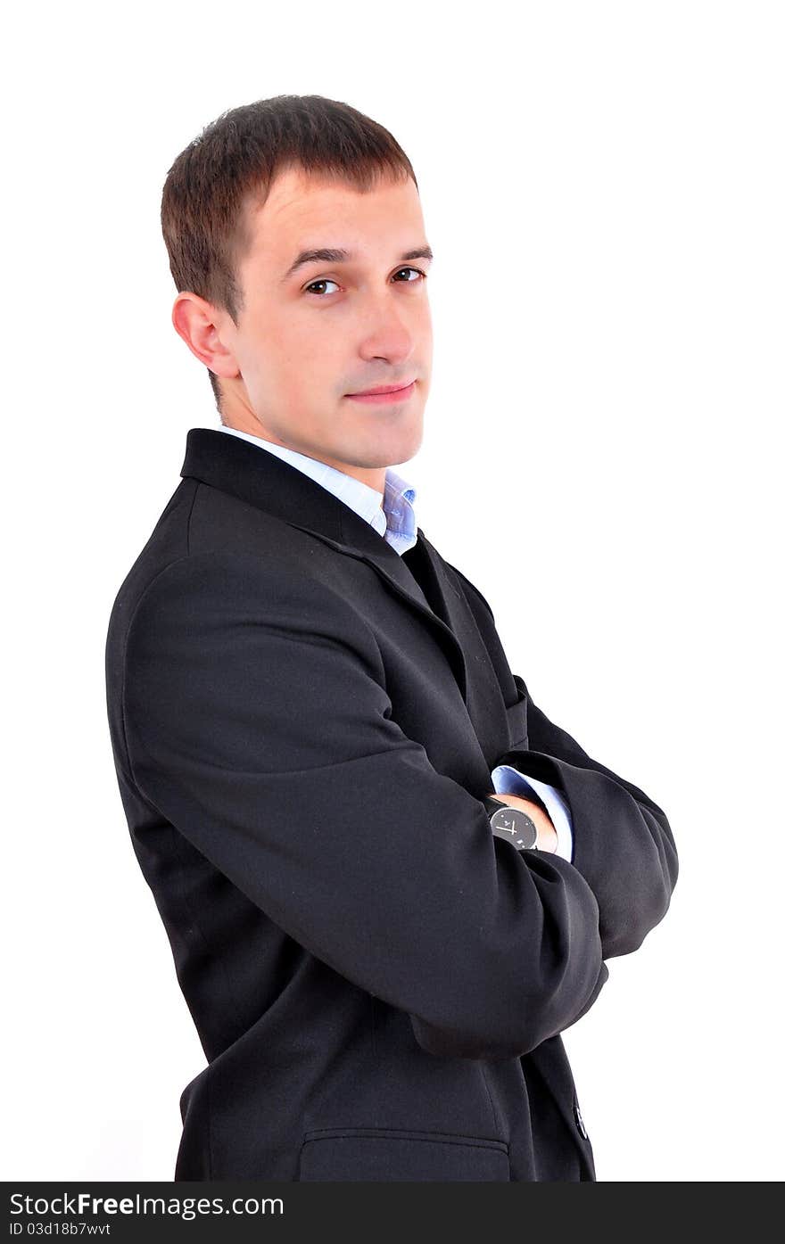 Young business Man posing over white background