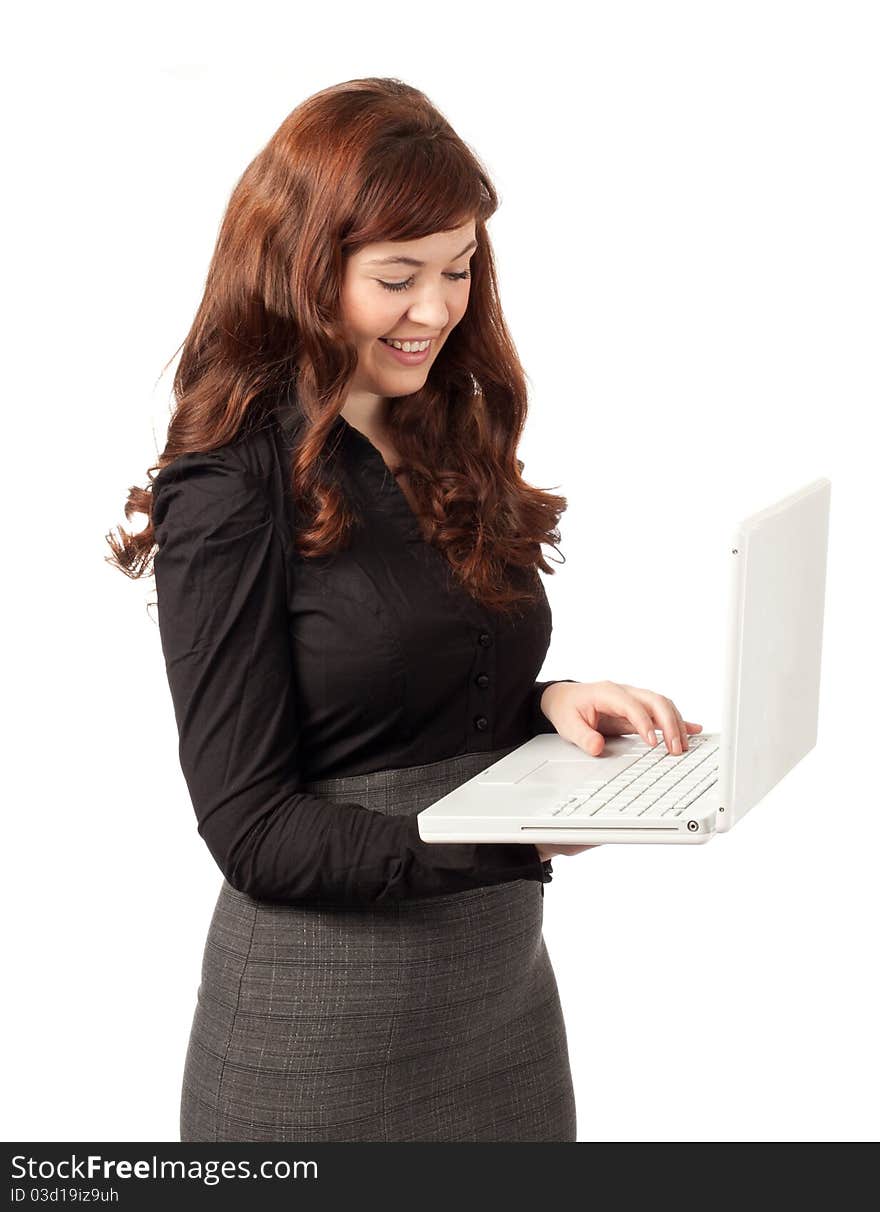 Attractive business woman with laptop