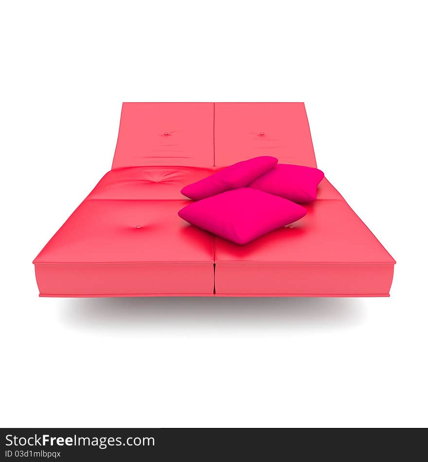 Isolated pink bed