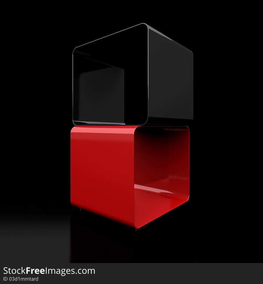 Two 3d cubes