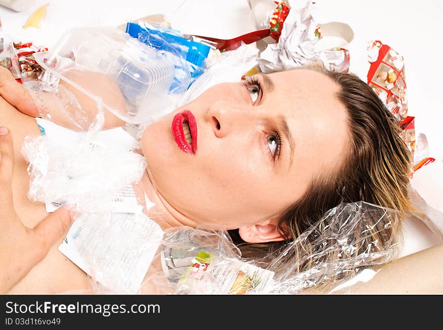 Rubbish poured on woman