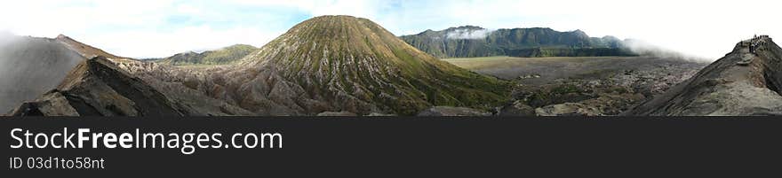 Bromo volcano panoramic view