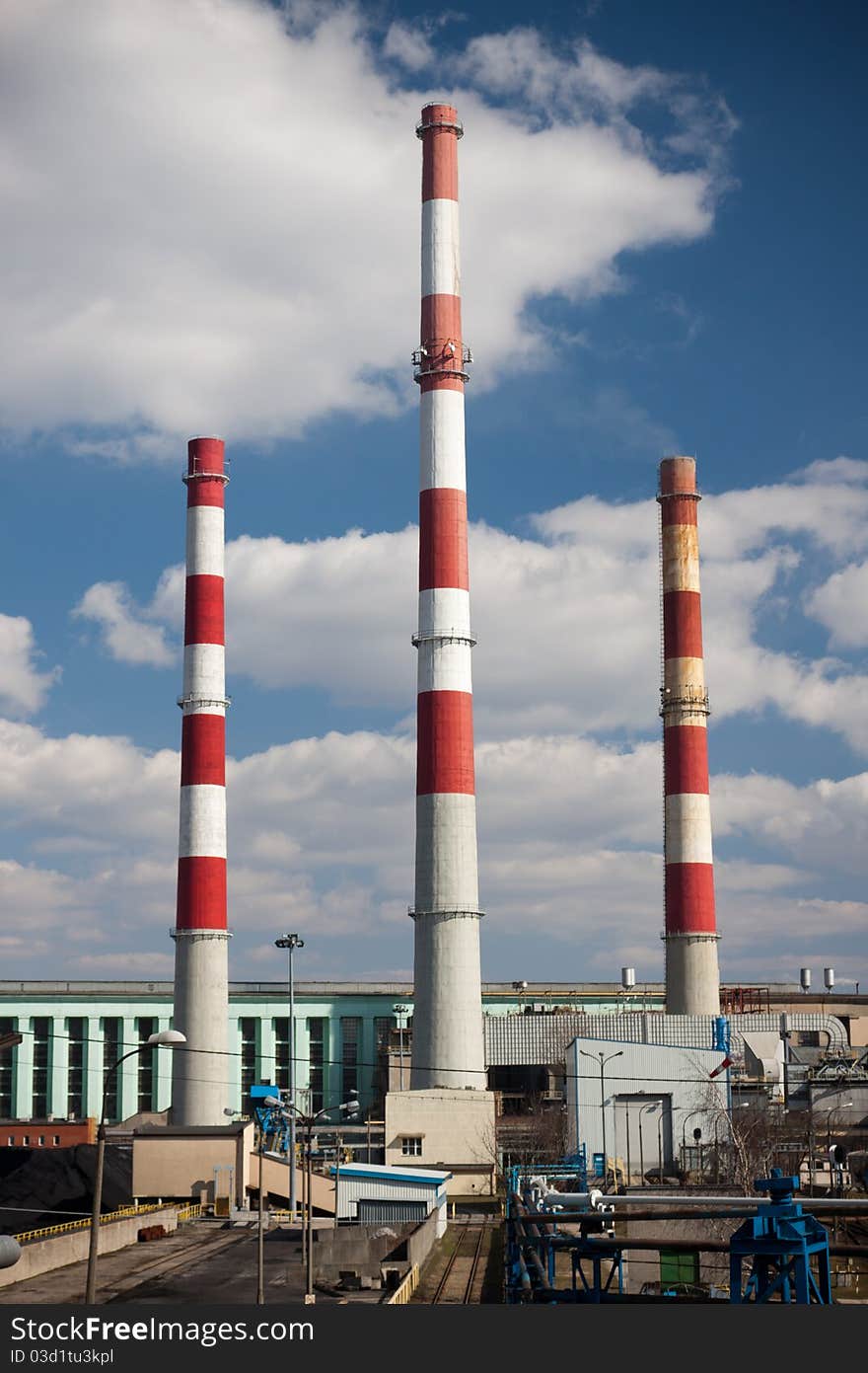 Power station on sunny day