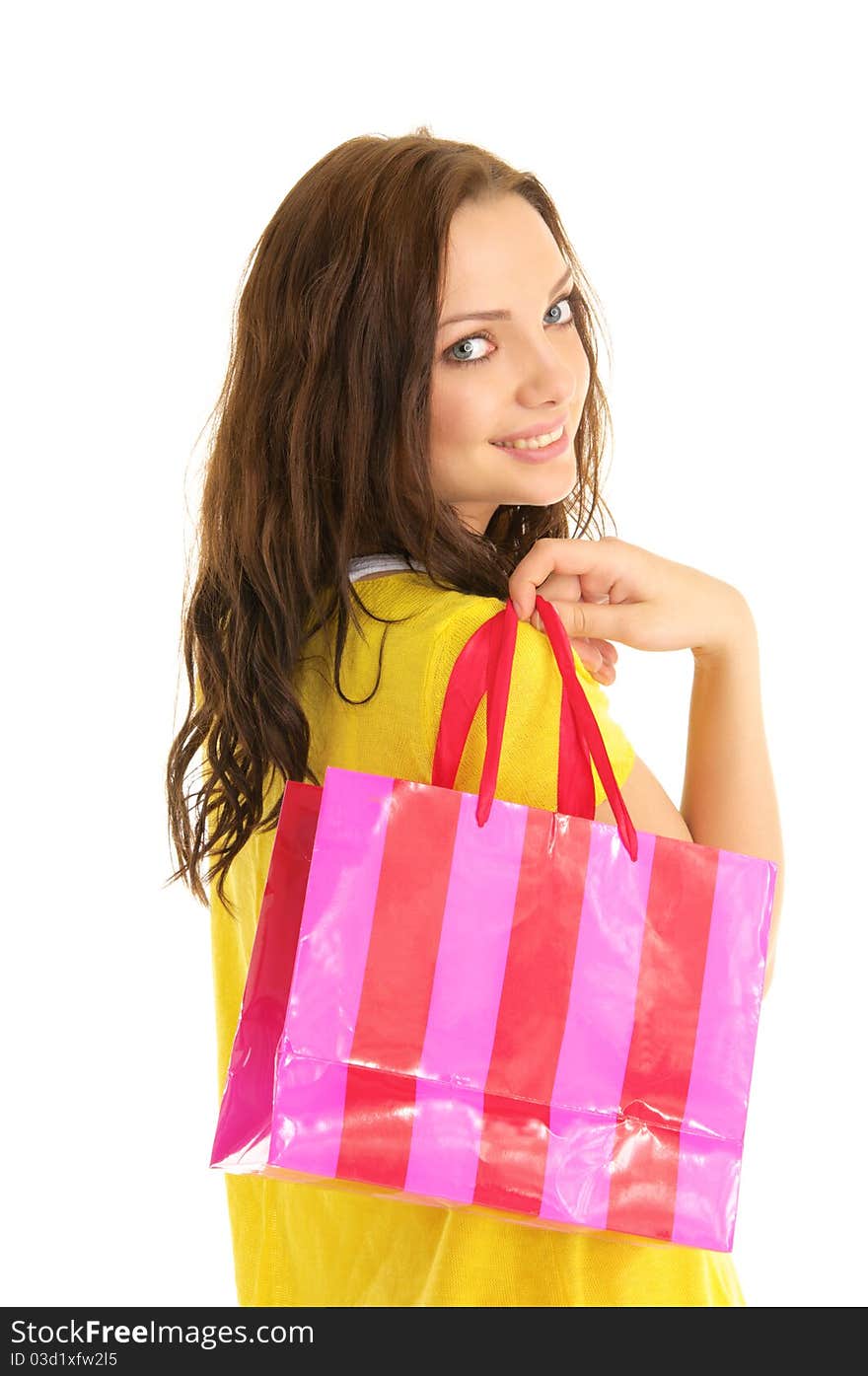 Happy woman with shopping bag