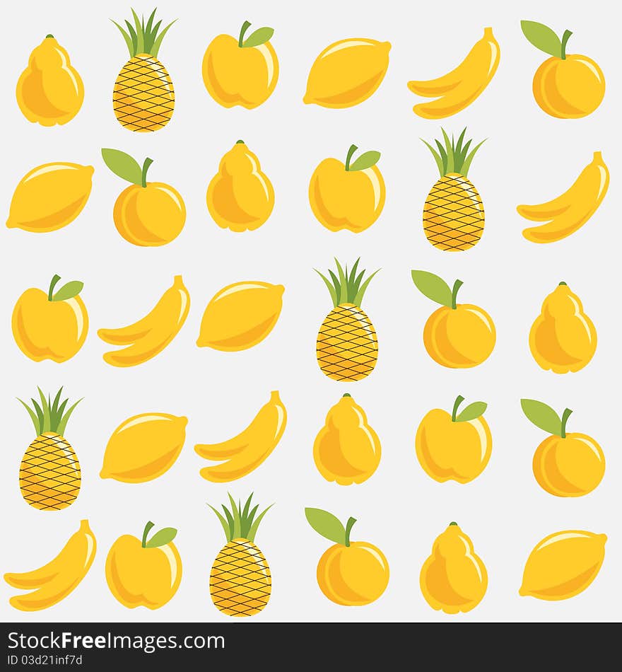 Decorative fruit pattern set illustration