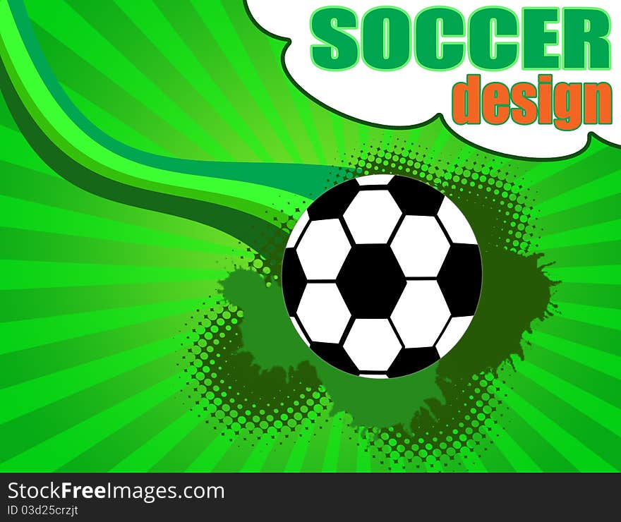 Soccer poster with soccer ball, illustration