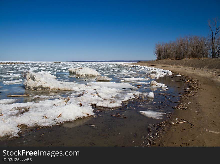 Thawing shore