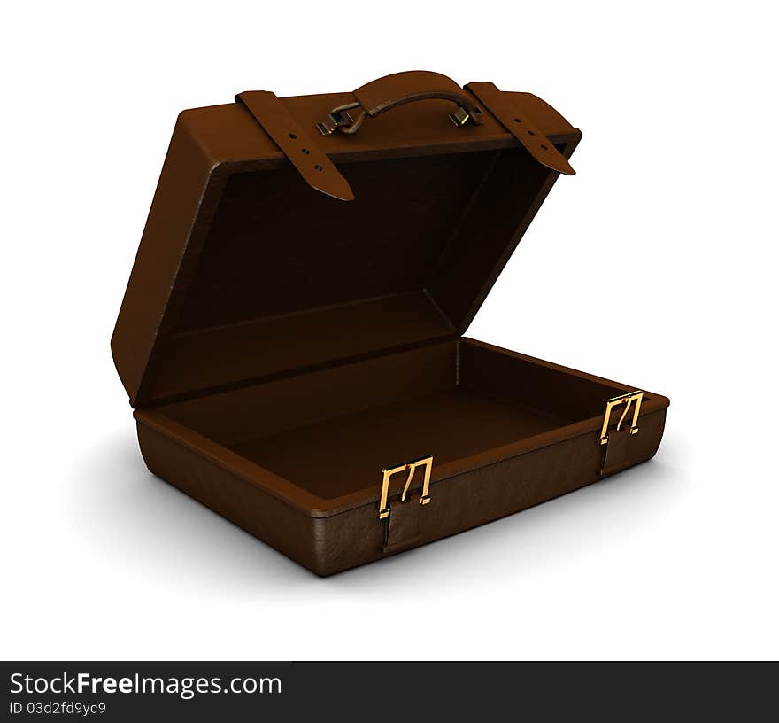 3d illustration of travel case over white background