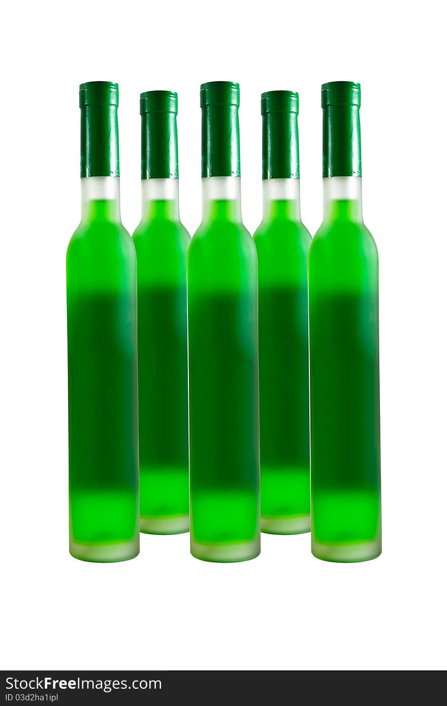 Green wine bottle