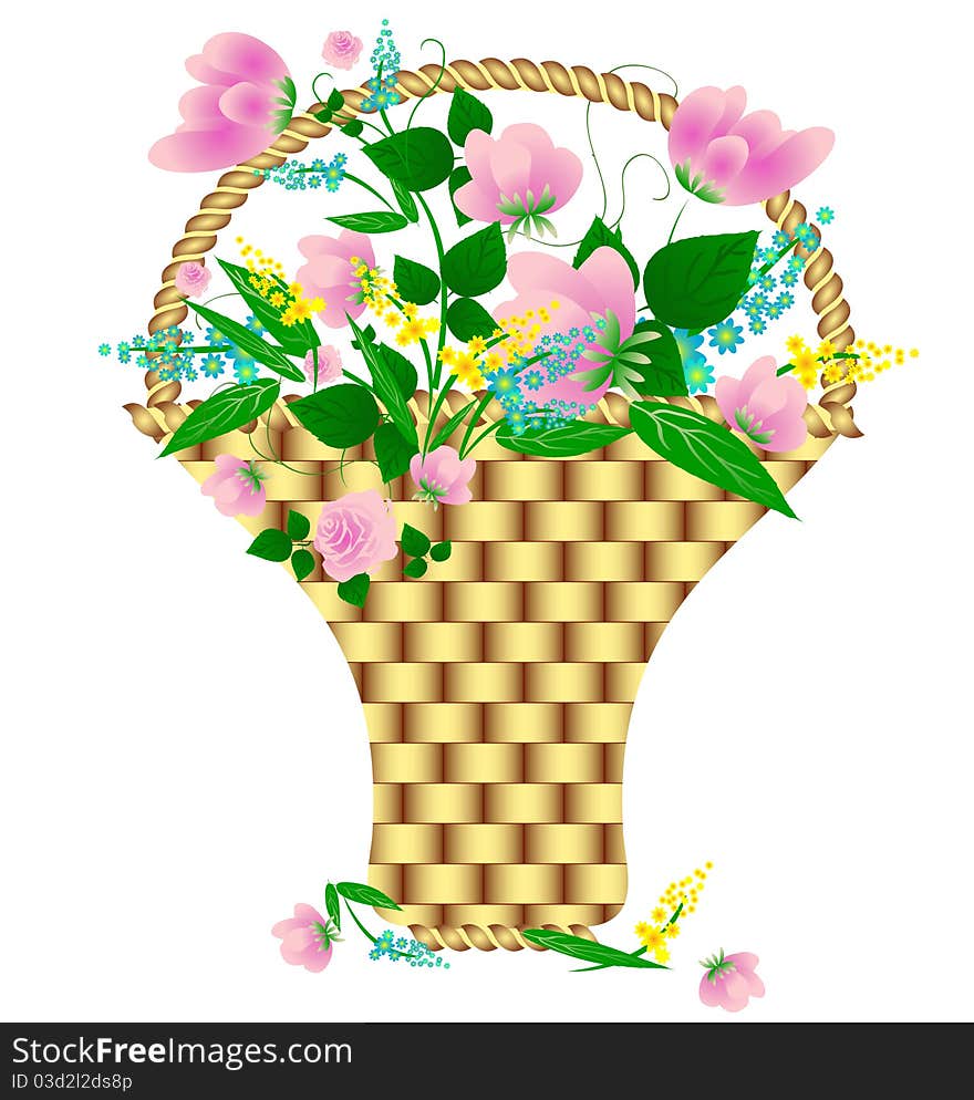 Basket with flowers