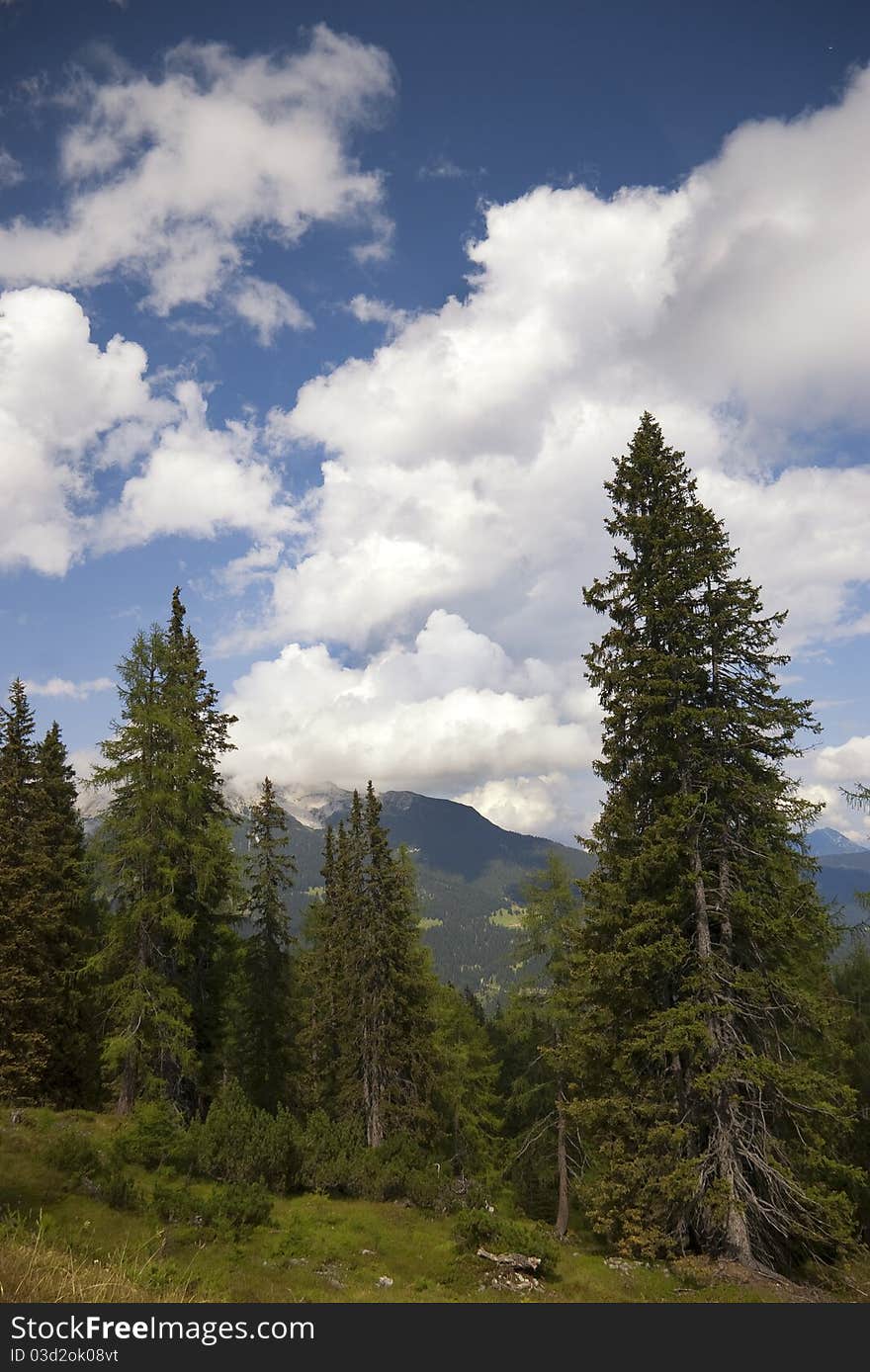 Austrian Alps with Clouds