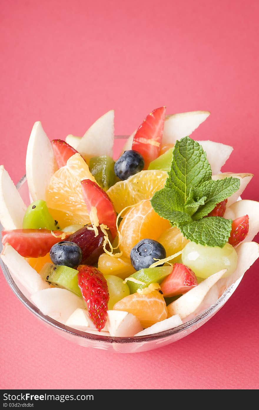 Fresh fruits salad with mint- healthy eating. Fresh fruits salad with mint- healthy eating