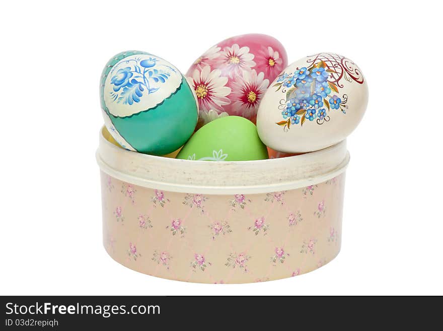 Easter eggs in a casket