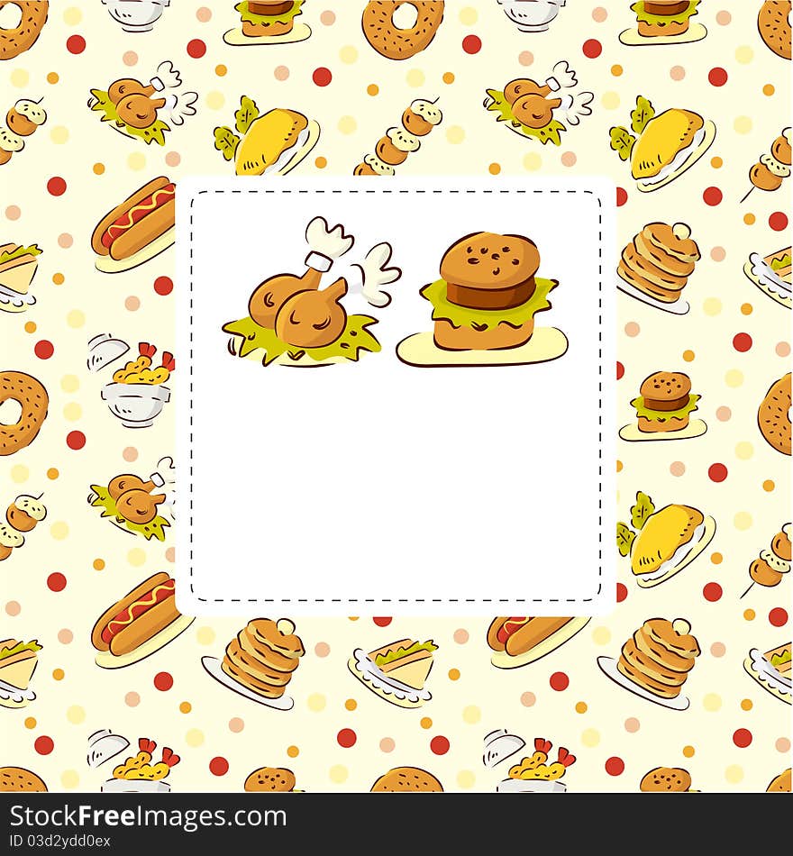Fast food restaurant card, drawing