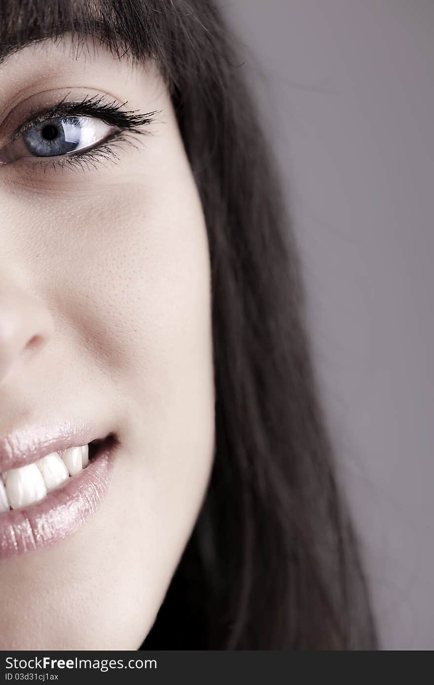 Close-up of young woman face