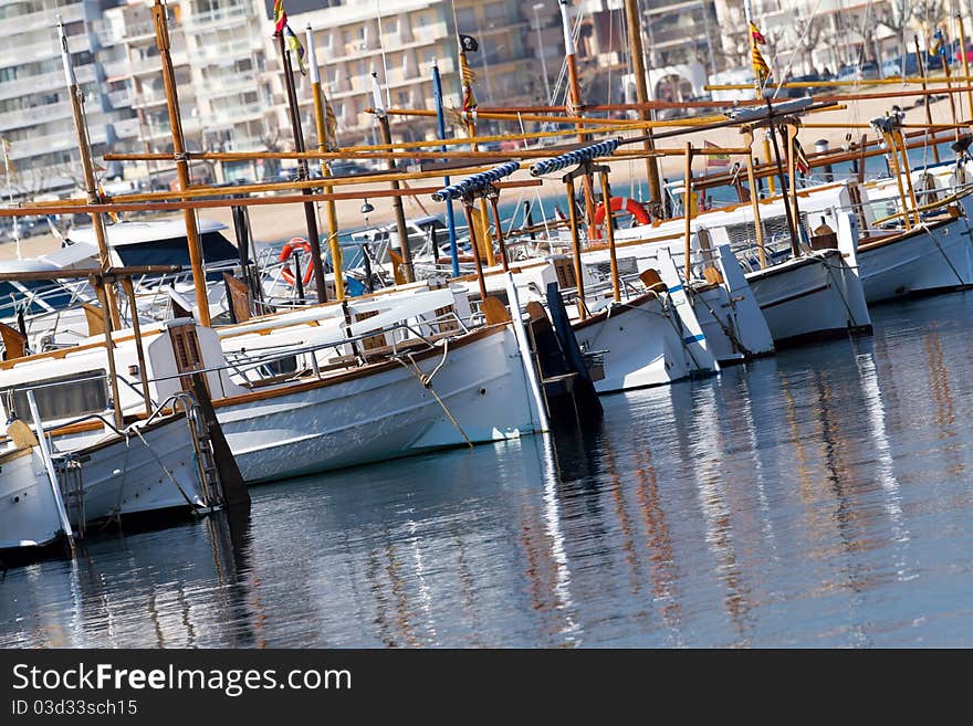 Beautiful Spanish boats in port. Beautiful Spanish boats in port