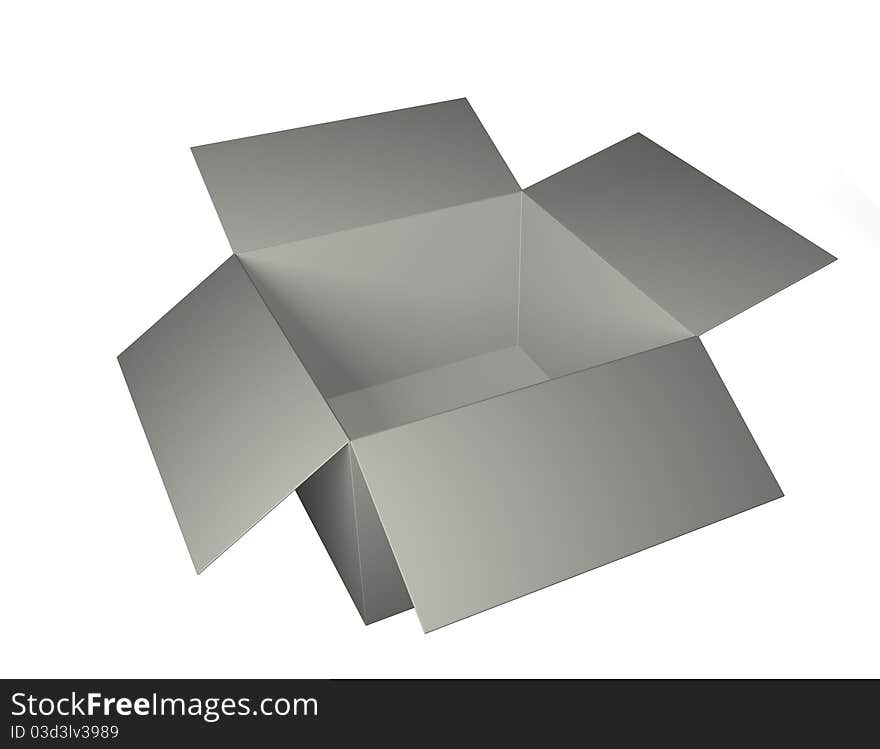 The isolated Cardboard white box. The isolated Cardboard white box