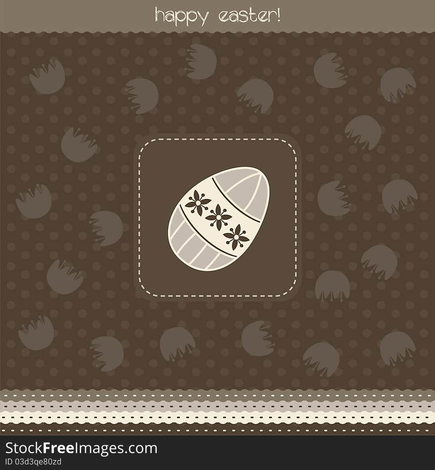 Brown easter card with egg