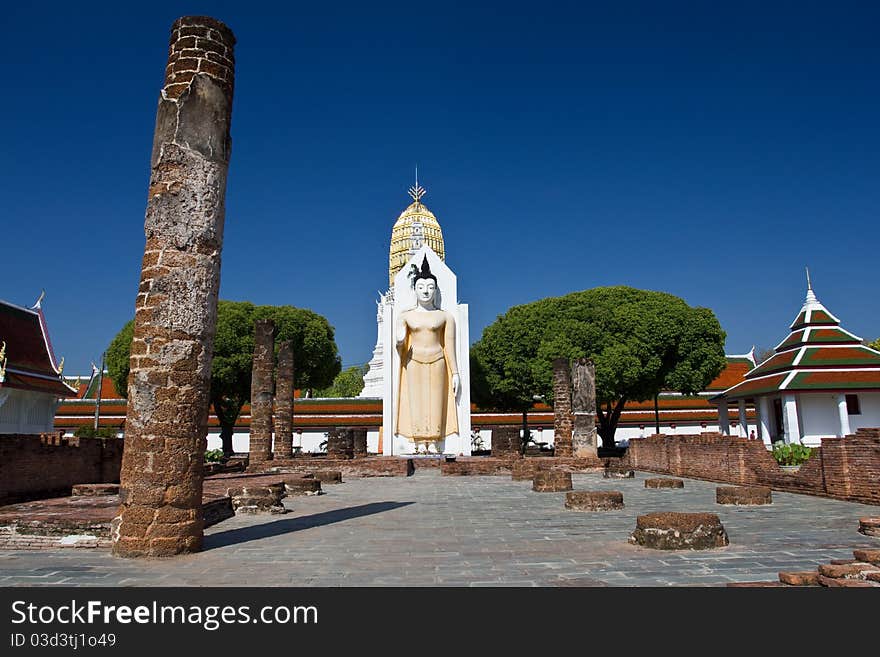 Buddha With Brick Pillars,Thailand