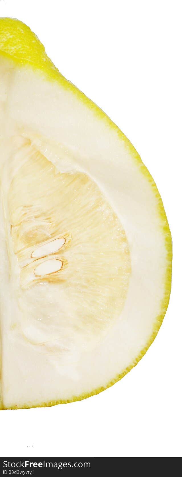 Half of pomelos on a white  background