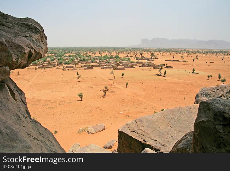 Landscape from bandiagara escarpment. Douentza. Landscape from bandiagara escarpment. Douentza