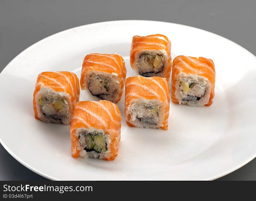 Six appetizer fresh philadelphia sushi. Six appetizer fresh philadelphia sushi