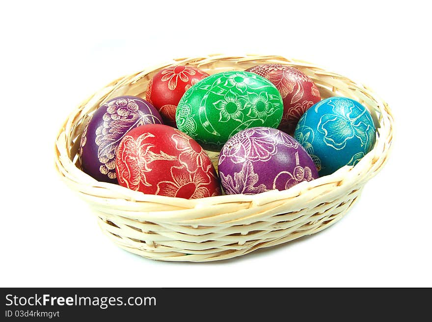 Traditional scratched hand-made Easter eggs from Poland