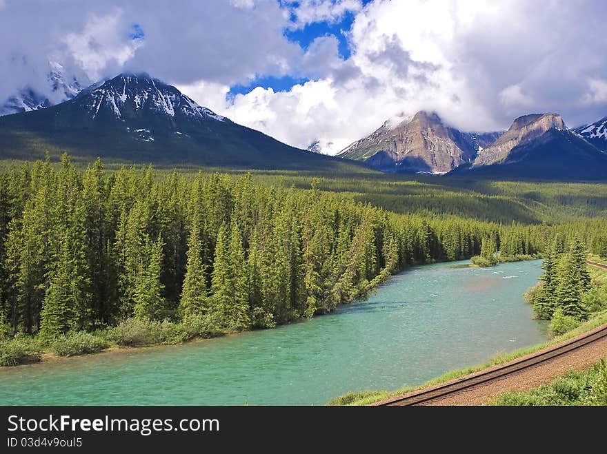 Approaching storm, bow river valley, banff n.p.