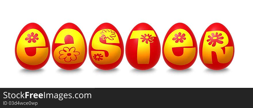 Red eggs withs text