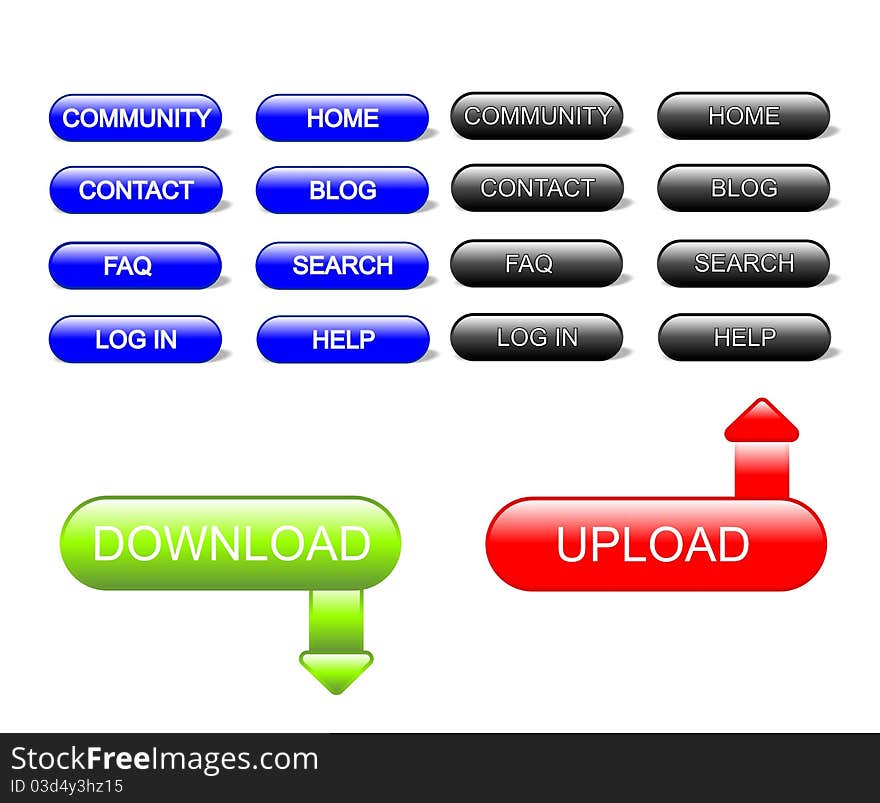 Series Of Web Buttons, Cdr Vector