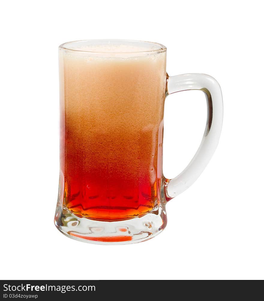 Mug of beer isolated on a white background