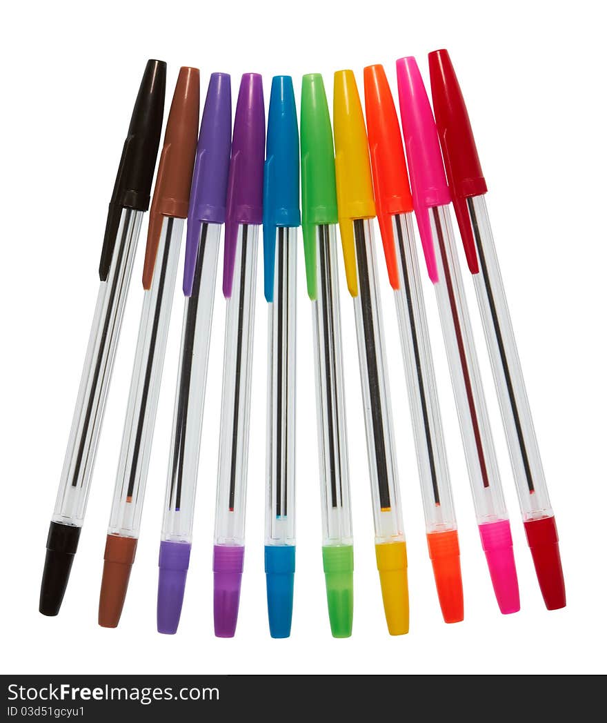 Color plastic ball-point pens