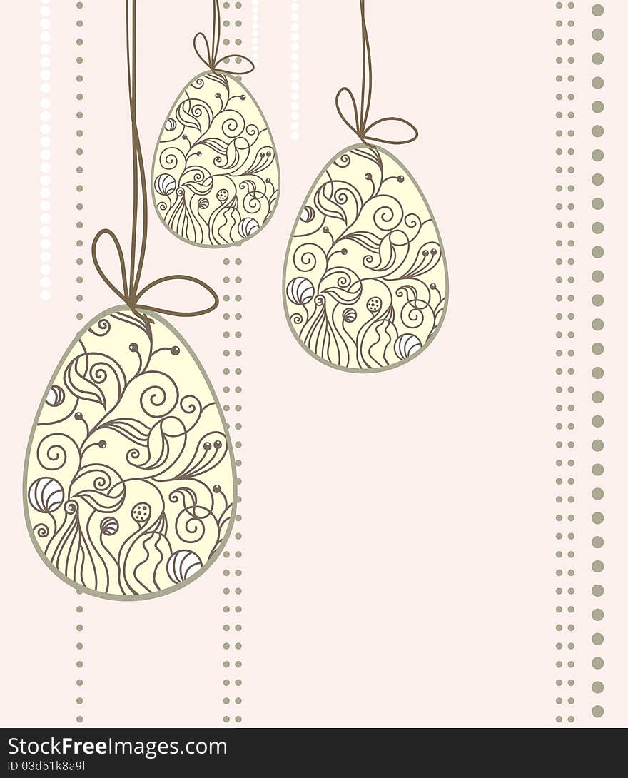 Easter Card With Eggs