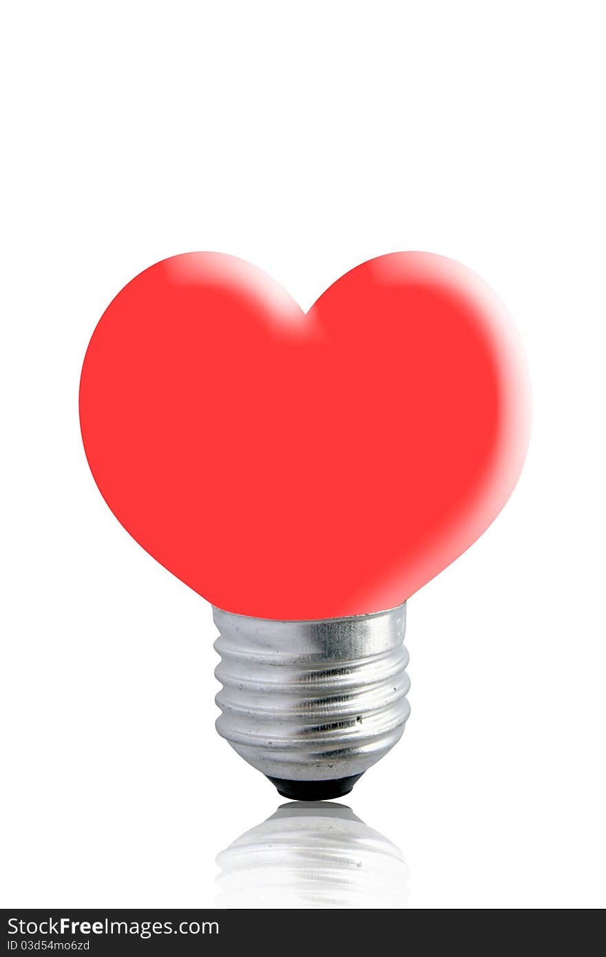 Lamps shining red heart shape out to be. Lamps shining red heart shape out to be