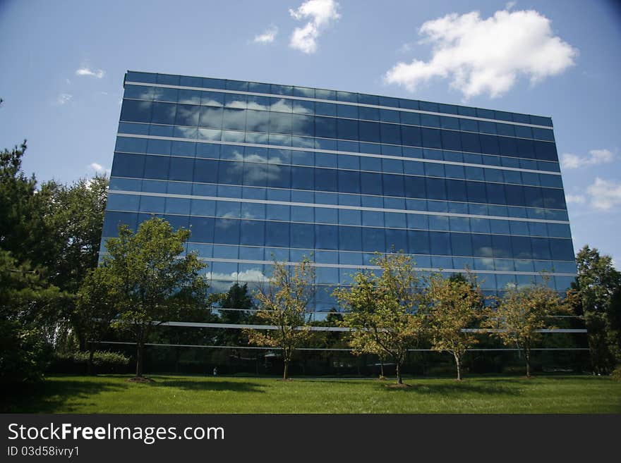 Reflection of the sky, on windows of the building. Reflection of the sky, on windows of the building.