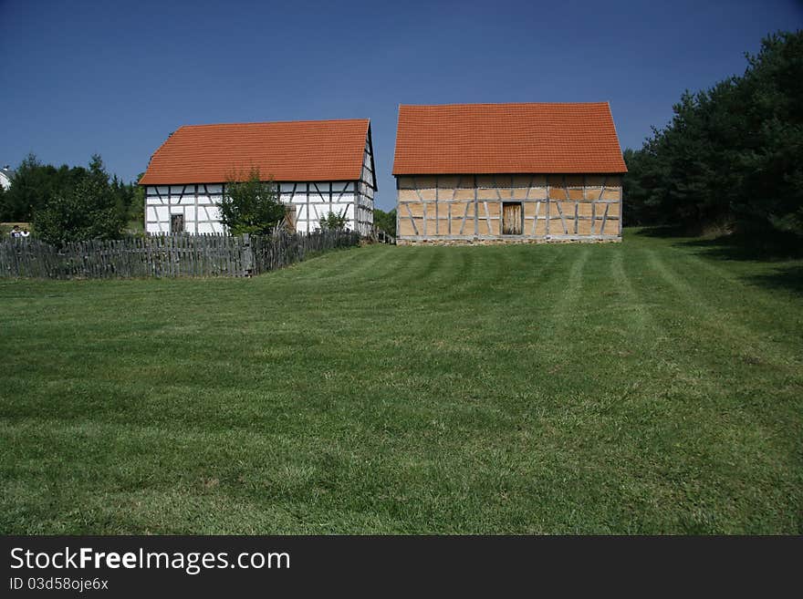 Old style german house and farm. Old style german house and farm.