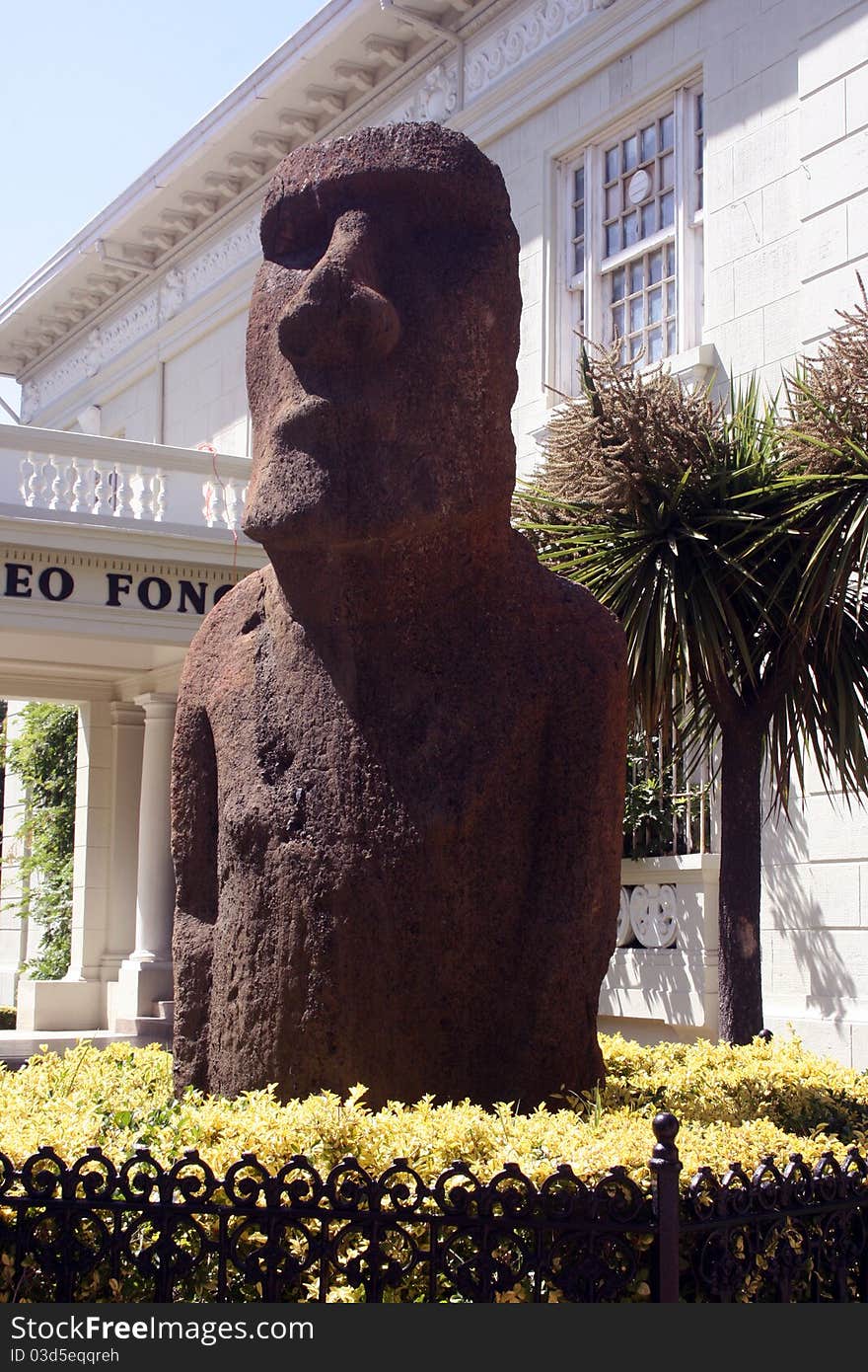 Moai en valparaiso of Chile republic