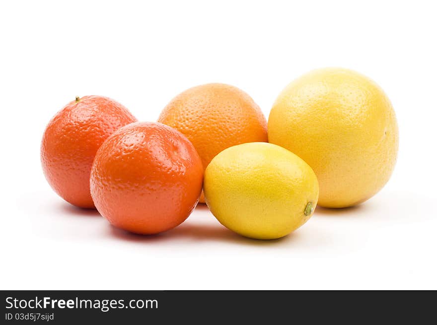 Group of healthy fruits isolated on white. Group of healthy fruits isolated on white