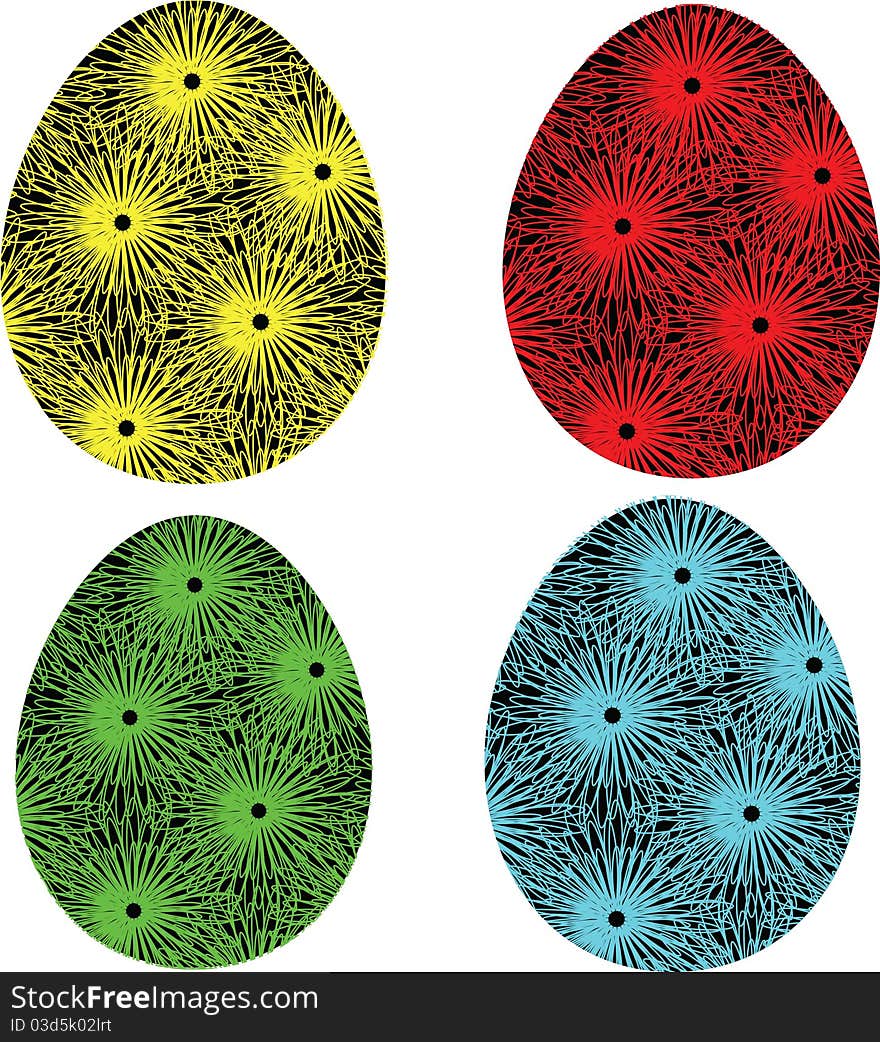 Multi-colored eggs in colors. Multi-colored eggs in colors