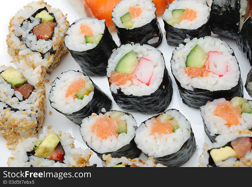 Different Types of Maki Sushi in Sushi Set