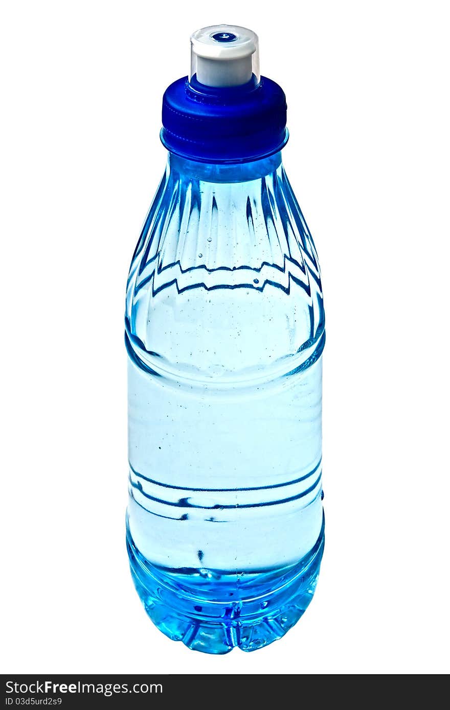 Isolated full half liter bottle on white background. Isolated full half liter bottle on white background