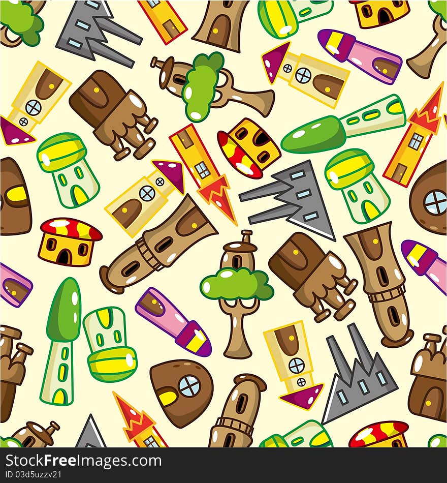 Seamless house pattern