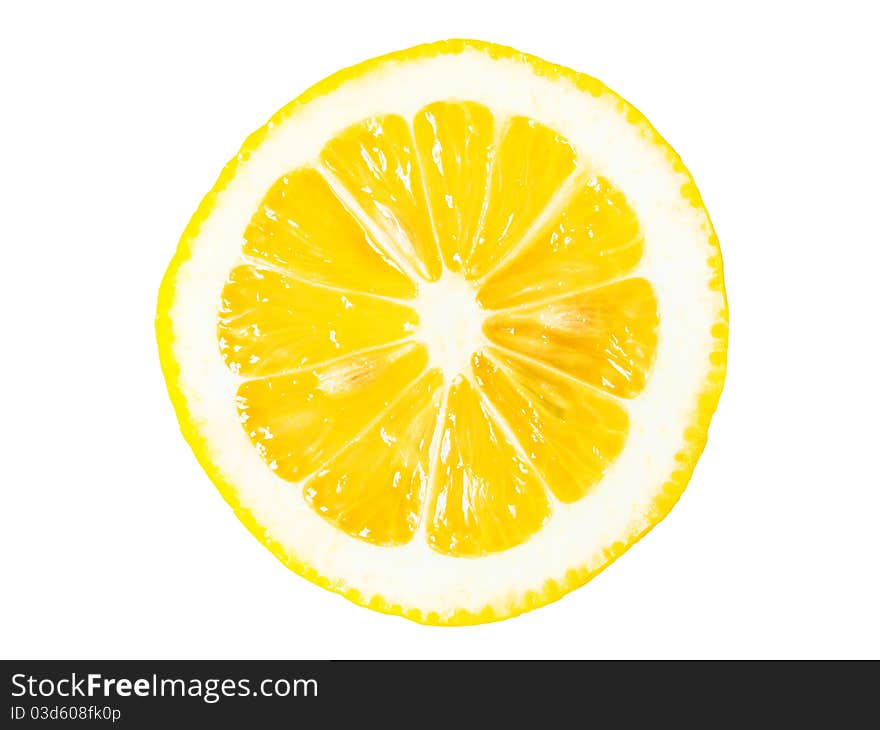 Lemon of cuts in half. Slice, circle. Lemon of cuts in half. Slice, circle