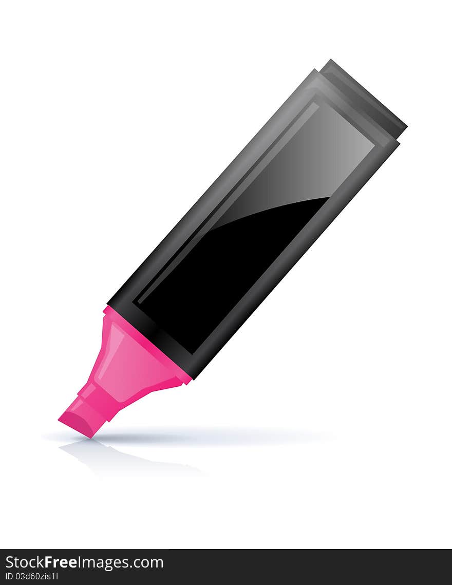 Pink highlighter illustration on white