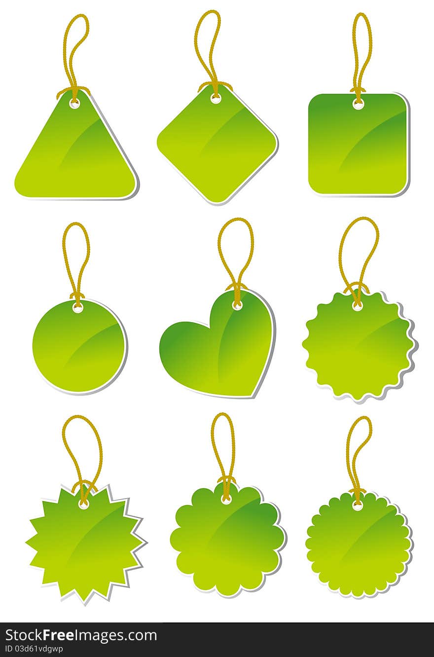 Set Of Green Stickers