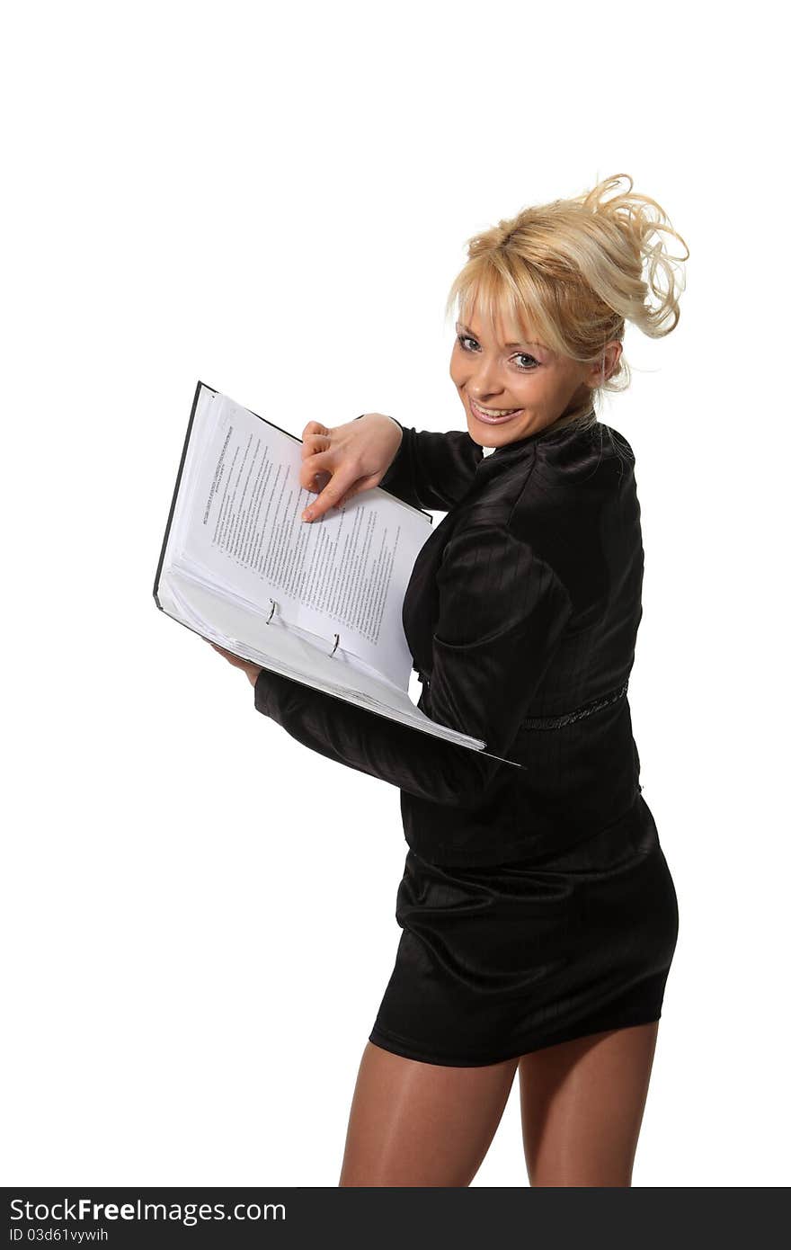 Businesswoman with a file