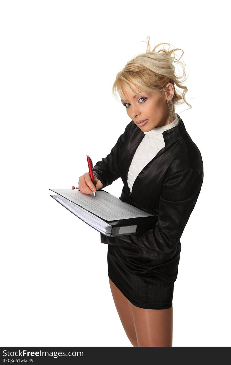 Businesswoman with a file