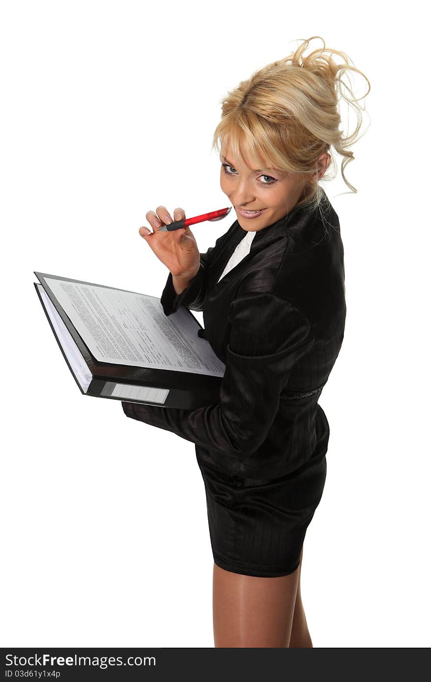 Businesswoman with a file