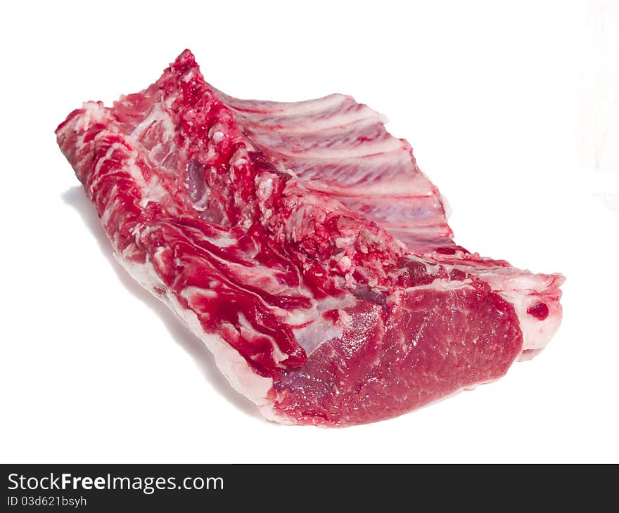 Fresh meat on a white background. Cooking ingredient